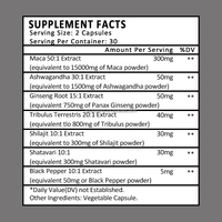 Poudre de maca noire d'extrait de peptide d'huître d'Ashwagandha de l'usine OEM/ODM plus des capsules supplément booster de libido pour hommes
