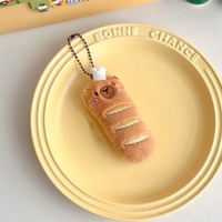 Mini-aliments de simulation : Pain, hamburger, beignet, croissant, peluches Capybara, dauphin, croissant, jouet en peluche, porte-clés