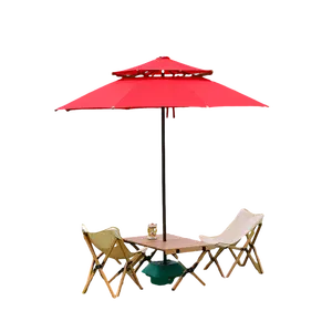 High Quality Sun And Rain 8 Fiberglass Ribs Red Umbrella Garden Umbrella For Outdoor Use