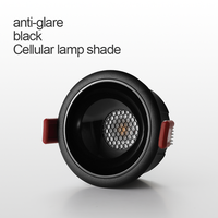 Prix de gros Plafonniers encastrés anti-éblouissement pour intérieur 7W 12W 15W, Lampe nid d'abeille, Éclairage de plafond LED, Angle de faisceau 60° °   Lumière descendante
