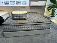 Matelas hybride de luxe en mousse haute densité pour hôtel Euro orthopédique avec ressort ensaché de haute qualité, design moderne, caractéristique compressée