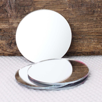 8 "10" 12 "plateaux de miroir ronds 2mm plaques de bougie de miroir de cercle pour la couleur personnalisée de table de mariage de pièce maîtresse de table