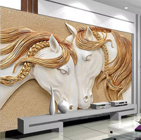 Statue en fibre de verre en résine 3D conçue sur mesure Sculpture de cheval grandeur nature pour statuaire animale suspendue à l'intérieur pour la décoration intérieure