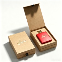 Flacon de parfum en verre artisanal de luxe personnalisé, boîte d'emballage en papier kraft recyclé, matériau recyclable, laminage mat UV