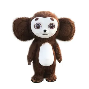 Gran oferta, disfraz de Mascota de mono que camina inflable, disfraz de cosplay de mono de peluche largo divertido