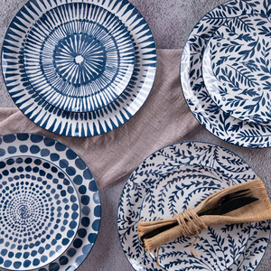 Vajilla de cerámica de alta calidad con diseño azul, vajilla de estilo chino de gama alta, plato de cerámica para el hogar - Product Image 1