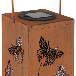 Borne lumineuse extérieure moderne en acier Corten – Luminaire décoratif pour allée de jardin, étanche et résistant aux intempéries, autoportante - Product Image 1