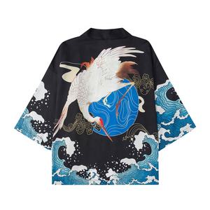 Manteau traditionnel <span class=keywords><strong>japonais</strong></span> motif vague pour <span class=keywords><strong>homme</strong></span>, vêtement de Festival, Vintage - Product Image 3