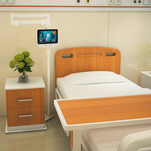 Alliage d'aluminium Long pour <span class=keywords><strong>tablette</strong></span> médicale <span class=keywords><strong>antivol</strong></span> <span class=keywords><strong>Support</strong></span> <span class=keywords><strong>mural</strong></span>/au sol Rotation à 540 Capacité de charge de 2kg pour cliniques et hôpitaux - Product Image 2