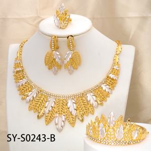 4 Piece Women's Vintage Gold Plated Bridal Wedding Engagement <b>Necklace</b> <b>and</b> <b>Earrings</b> Jewelry <b>Set</b> with Flower Design Zircon Stones - Product Image 6