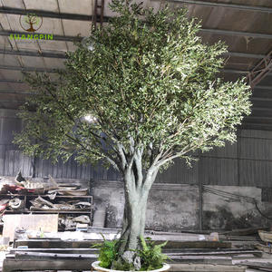 Pohon Zaitun Palsu Raksasa dengan Pot Putih dan Pakis di Bagian Bawah - Product Image 2