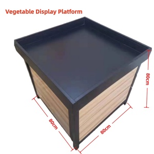 ชั้นวางแ<span class=keywords><strong>สด</strong></span>งผลไม้และผักแบบเหล็ก-<span class=keywords><strong>ไม้</strong></span> ดีไซน์สำหรับซูเปอร์มาร์เก็ตจากโรงงานโดยตรง - Product Image 1