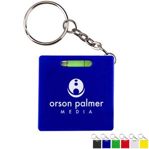 <b>Square</b> Tape Measure W/Level & <b>Key</b> Chain Large Imprint Area Ideal for Transportation, Keychain, Travel, Camping, Tooling - Product Image 6