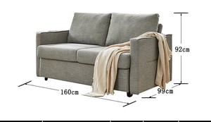 Canapé-<span class=keywords><strong>lit</strong></span> pliable en tissu pour salon, ensemble complet pour petit appartement moderne - 2 places - Product Image 5