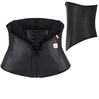 Ceintures amincissantes Hourglass à 9 baleines en acier intégrées, design bicolore (longue à l'avant + courte à l'arrière), maintien ferme, respirantes, fermeture éclair inférieure