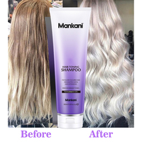 Shampooing professionnel de protection de couleur de cheveux blond argenté crème rafraîchissante de 300ml pour un usage domestique élimine les teintes jaunes et violettes