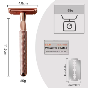 ماكينة حلاقة معدنية قابلة لإعادة الاستخدام مع حامل، طقم حلاقة للنساء والرجال، أداة حلاقة آمنة للجسم رائجة البيع - Product Image 4