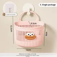 Petit panier de rangement suspendu en plastique, fabriqué à Yiwu, pour salle de bain, cuisine, dortoir, chevet, mural, design moderne et simple, fonctionnel