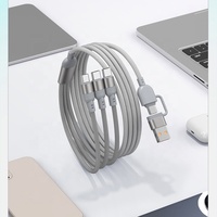 Cables para Laptop y Teléfono con Doble USB Tipo-C 5 en 1, Revestimiento de PVC Trenzado de Nailon, Carga Rápida de 100W, Conductor de Cobre Puro, Longitud Personalizable