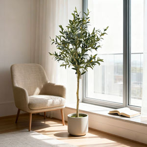 Arbre d'olivier artificiel en plastique, plante ornementale d'art |   Plantes d'olivier artificielles décoratives pour la maison, le bureau, l'aménagement paysager <span class=keywords><strong>intérieur</strong></span> - Product Image 1