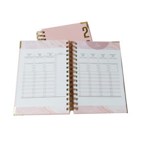 <span class=keywords><strong>2022</strong></span> quaderni a spirale rosa personalizzati A4 A5 diario mensile Planner copertina rigida lamina d'oro timbratura per donne nere - Product Image 4