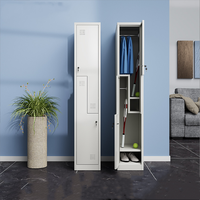 Casier métallique blanc à 2 portes, idéal pour le rangement des chaussures, le bureau, la maison, l'école, la salle de sport. Imperméable et durable.