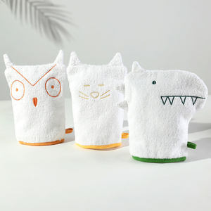 Gants de bain pour enfants gants de toilette éponge animaux mignons gants de bain pour bambins nouveau-né coton éponge pour bébé gants de bain pour le corps - Product Image 2