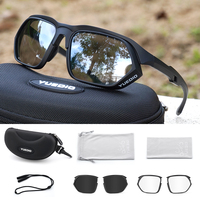 Lunettes de soleil sportives YUEDIO en stock, TR90, légères, enveloppantes, pour le cyclisme, avec design à ailes latérales, logo personnalisé