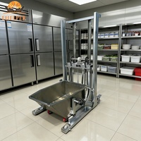 Carretilla Elevadora Neumática de Acero Inoxidable 304 de 200 kg con Función de Inclinación para Transferencia de Materiales de Grado Alimenticio