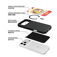 Coque de téléphone AG Feeling Black Edge avec motif chat moderne doré pour iPhone 17, 17 Pro Max, 16 Pro, 15 – Coque magnétique