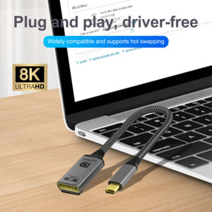 Câble adaptateur USB-C vers DP Justlink OEM/ODM 8K 60Hz 4k 120hz UHD avec boîtier <span class=keywords><strong>en</strong></span> alliage d'aluminium pour ordinateur portable, téléviseur, projecteur - Product Image 4