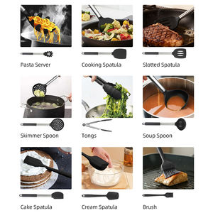 14 pièces d'ustensiles de cuisine résistants à la chaleur sans BPA, ustensiles de cuisine antiadhésifs en acier inoxydable et silicone, ustensiles et outils de cuisine pour la maison - Product Image 5