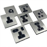 Prise murale universelle 3 broches en acier inoxydable de qualité supérieure, norme britannique 86, prix usine, pour projets hôteliers