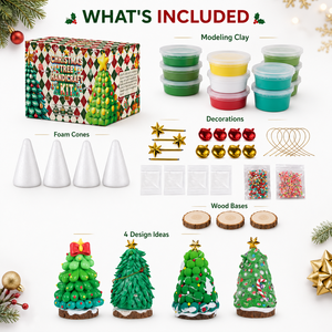 Kit de modelage en argile auto-durcissante pour sapin de Noël, 12 couleurs, sculpture de cônes en mousse DIY, artisanat de Noël, ensemble cadeau OEM pour enfants - Product Image 2