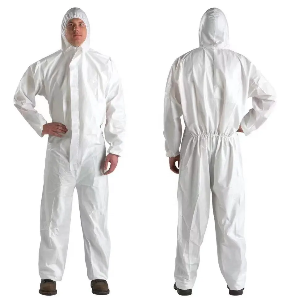 Non Woven Microporous Coverall With Hood For Food Industry