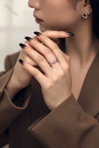 Dylam Trendy 925 Sterling Silver 18k Gold Plated Curb Chain <b>Finger</b> <b>Ring</b> Link Chain Opening <b>Rings</b> for Women - Product Image 4
