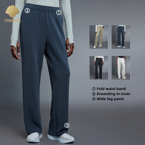 Pantalon de survêtement CNSHELL à taille basse pliable avec cordon de serrage, jambes larges, en modal, pieds ouverts, <span class=keywords><strong>jogger</strong></span> - Product Image 1