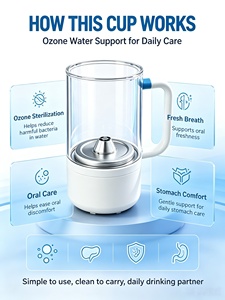 Gobelet à eau ozonée pour <span class=keywords><strong>le</strong></span> nettoyage des prothèses dentaires et des appareils de rétention, gobelet de <span class=keywords><strong>d</strong></span>ésinfection à l'ozone en verre portable pour les patients orthodontiques, utilisation quotidienne - Product Image 3