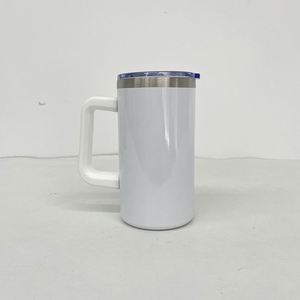 Custom Logo 20Oz <b>Insulated</b> Lid Thermal Travel Coffee <b>Mug</b> With Removable Handle - Product Image 2