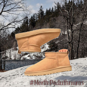 Bottines d'hiver personnalisées en cuir véritable pour femmes, fourrées en fourrure de mouton, doublure en laine douce, semelles épaisses, chaussures d'extérieur - Product Image 3