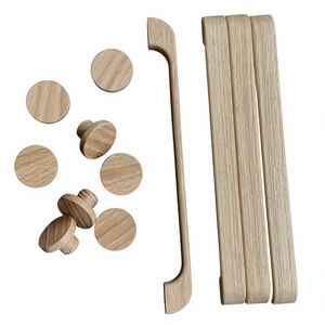 Ensemble de boutons et poignées de meubles en bois faits à la main, forme ronde, design minimaliste, durable, pour montage sur porte, décoration intérieure de cuisine - Product Image 5