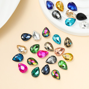 Glass Teardrop Rhinestones 10x14mm Flat Back Colorful Bling For Nail <b>Art</b> Diy <b>Accessories</b> Wholesale - Product Image 1