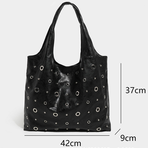 Nuevo Bolso de Hombro de Cuero, Estilo Rock Chic, Bolso de PU para Chicas, Bolso de Cuero con Tachuelas para Mujer - Product Image 4
