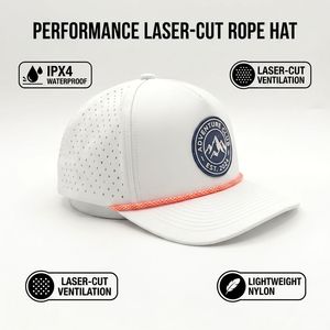 Cappellino da Baseball Personalizzato con Fori Tagliati al Laser, Impermeabile, Motivo Leopardato, Cordino Arancione, 5 Pannelli, Patch in Gomma, Snapback, Cappello da Golf Unisex - Product Image 2