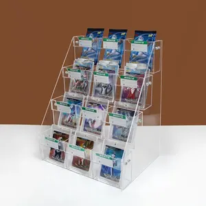 Manufacturer factory supplier Customized Acrylic Supermarket Shelf With Price Slot Pen Display Stand Stationery Store Pen Holder