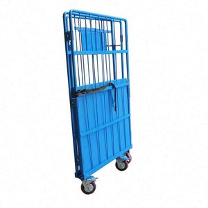 Roulement de charge 500kg enduit de poudre 3 portes en acier rouleau conteneur métal palette Cage chariot à cargaison avec 4 roues - Product Image 4