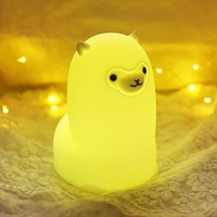 Veilleuse Alpaga pour Bébé, Mini Lampe Chauffante Animale, Rechargeable USB, à Intensité Variable, Changeant de Couleur, pour Chambre à Coucher