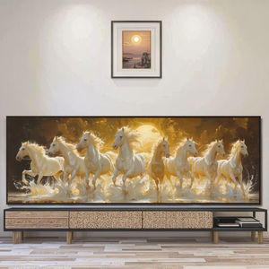 Современная викторианская эпоха, скачущие лошади, животные, настенная живопись, Безрамная картина маслом на холсте, цифровая печать, настенное искусство - Product Image 1