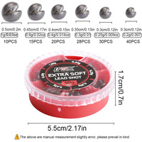 Boîte de 143 Plombs Ronds Assortis TG avec Clip Amovible pour Montages de Pêche en Eau Douce Multi-Styles
