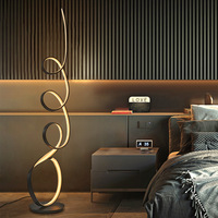 Lampes sur pied LED d'angle de salon, design moderne simple, style nordique, décoratives, télécommandées, arc, RGB